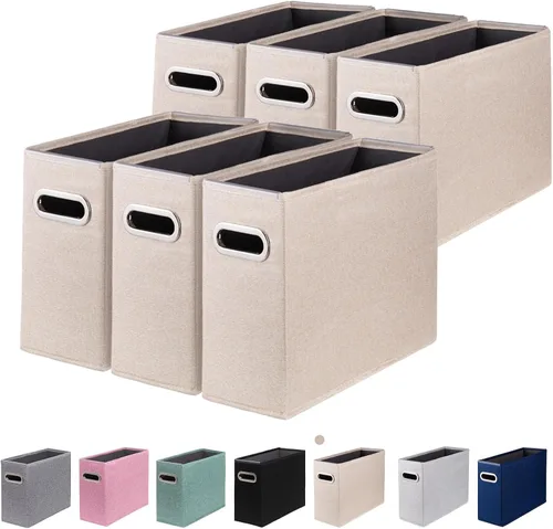 Vista 11 de Paquete de 2 organizadores de archivos tamaño carta, organizador de carpetas de archivos, caja de almacenamiento de tela, organizador de papel