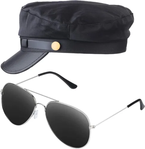 Vista 6 de Beefunny Disfraz de chofer Limo Taxi Driver Hat Set de guantes