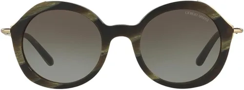 Vista 2 de GIORGIO ARMANI AR8075F - 54968E - Lentes de sol mate a rayas verdes cuerno con lente gradiente verde de 1890in Cuerno verde a rayas mate