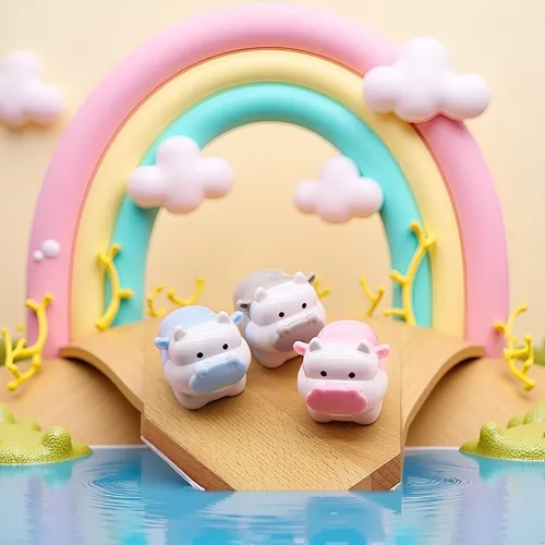 Vista 6 de 1 sacapuntas de color aleatorio con diseño de ganado, buey kawaii, sacapuntas de lápices para niñas, artículos de papelería, suministros de oficina