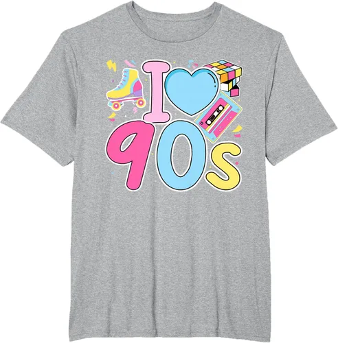 Vista 50 de I Love 90's Retro Style Nostalgia Vibe Funny 1990's Party T-Shirt Negro