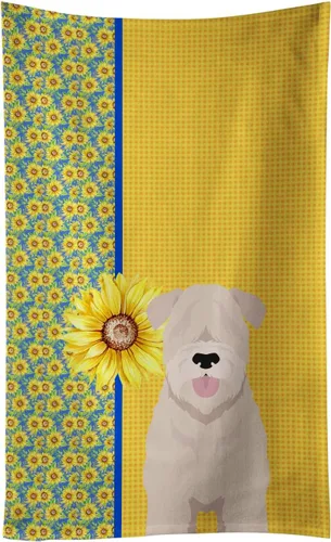 Vista 111 de Caroline's Treasures WDK5313KTWL - Toalla de cocina con diseño de girasoles de verano, color negro y tostado, Airedale Terrier, toalla de mano
