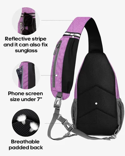 Vista 46 de Waterfly - Mochila cruzada tipo bandolera para viajes y caminatas, bolsa de pecho, Gris, talla única