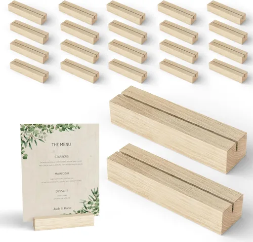 Vista 8 de Tidita 10 portatarjetas de madera de roble para letreros acrílicos