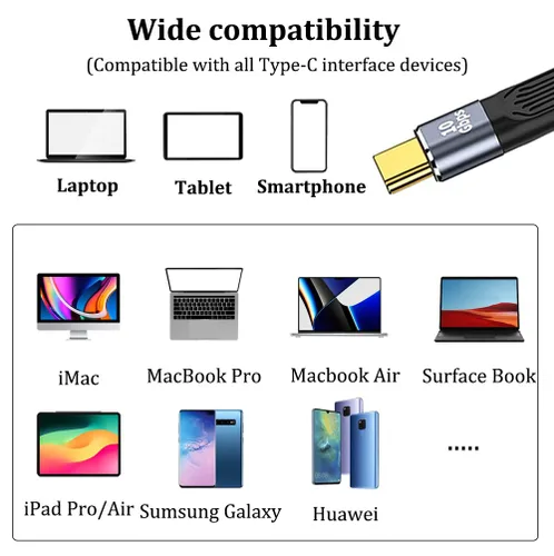 Vista 2 de Cable USB C [5 pulgadas], cable corto USB C a USB C, compatible con carga rápida PD, transferencia de datos de 10 Gbps, compatible con Thunderbolt