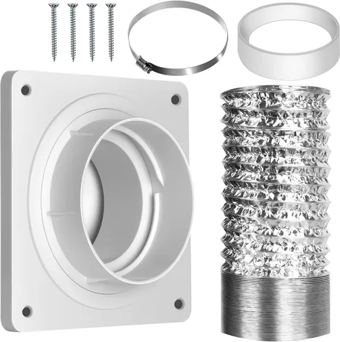 Vista 8 de Kit de Conector de Ventilación para Secadora Senshare, Placa de Pared para Ventilación de Secadora con Conexión y Desconexión Rápida, Kit