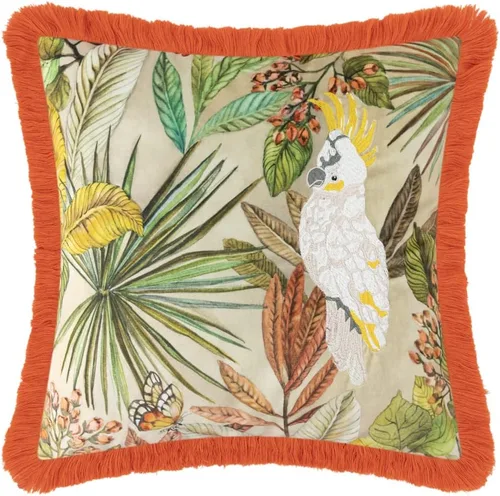 Vista 9 de Funda de almohada decorativa de loro verde azulado, diseño floral de pájaros tropicales, funda de almohada suave de lujo bohemia para sofá, cama