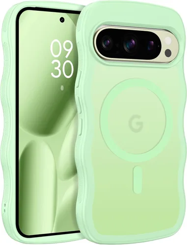 Vista 47 de BENTOBEN Funda magnética para Google Pixel 10, bonita funda rizada ondulada Pixel10 [compatible con MagSafe], antideslizante, a prueba de golpes