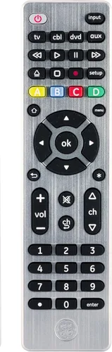 Vista 5 de GE Control remoto universal de botón grande, plateado y control remoto universal para Samsung, Vizio, LG, Sony, Sharp, Roku, Apple TV, TCL