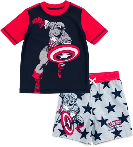 Vista 8 de Marvel Conjunto de 2 piezas de traje de baño y traje de baño para niños Hombre Araña Azul