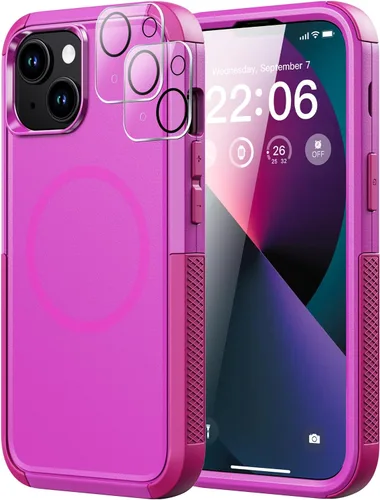 Vista 31 de Diverbox Funda para iPhone 13 [compatible con MagSafe] [con protector de pantalla] [a prueba de golpes] [a prueba de caídas] Funda de protección