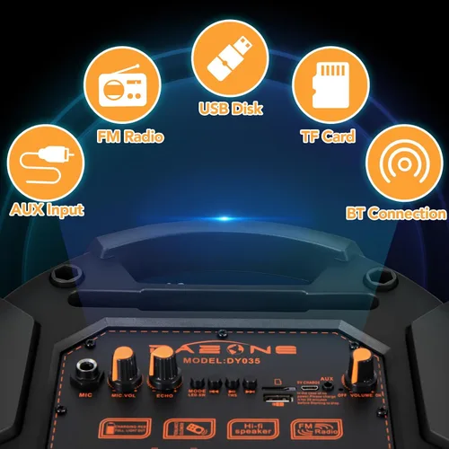 Vista 3 de Altavoz Bluetooth inalámbrico dual del partido de 8" para el canto