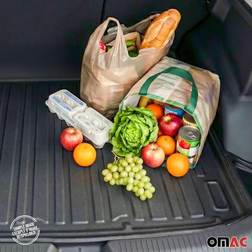 Vista 7 de OMAC Alfombrillas para maletero Honda Fit Hatchback 5 puertas 2007-2008 Moldeado 3D Cargo Liner - Negro - Caucho - Protección para todo