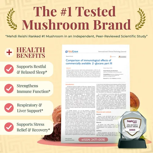 Vista 5 de Extracto de hongo Reishi orgánico en polvo para el cuerpo fructífero 35% beta glucano - 100% puro, premium y orgánico - 30 porciones - Ganoderma