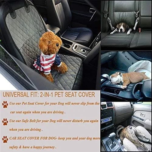 Vista 2 de FLR - Funda para asiento de perro para mascotas, impermeable, lavable, para coche, coche, mascota, perro, funda protectora con 1 pieza de cinturón