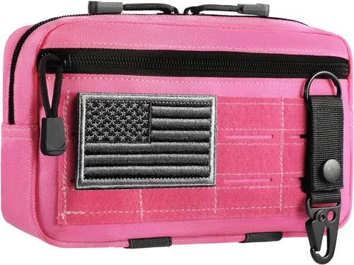 Vista 16 de FRTKK - Funda táctica Molle Admin Pouch Utility de corte láser EDC, bolsa de herramientas, fundas modulares horizontales, incluye parche