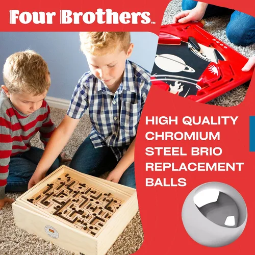 Vista 2 de Four Brothers Bolas de repuesto para BRIO Laberinto y BRIO Pinball Games - Paquete de 10