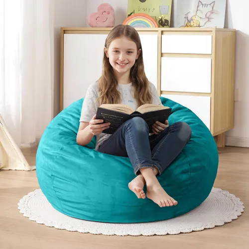 Vista 38 de Sillón puff de 3 pies Sillón estilo puff grande de 3 pulgadas con relleno de espuma viscoelástica, sofá suave con funda de terciopelo holandés