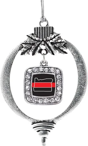 Vista 63 de Inspired Silver - Nana púrpura - Adorno de Navidad plateado - Adorno cuadrado para árbol de Navidad con circonita cúbica - Decoración colgante