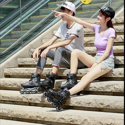 Vista 7 de Patines en línea para niñas y niños, patines profesionales para mujeres, hombres y adultos, cuchillas ajustables para principiantes