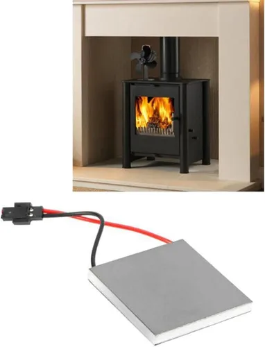 Vista 3 de Chimenea Accesorios Ventilador Motor Generador Hoja Estufa Quemador Calentador Parte 40X40Mm Generador Termoeléctrico Hoja de generación de energía