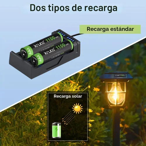 Vista 5 de Luces solares AAA 1100 mAh de alta capacidad 1.2 V Ni-MH recargable AAA batería solar para luces solares al aire libre, cadena de luces de batería