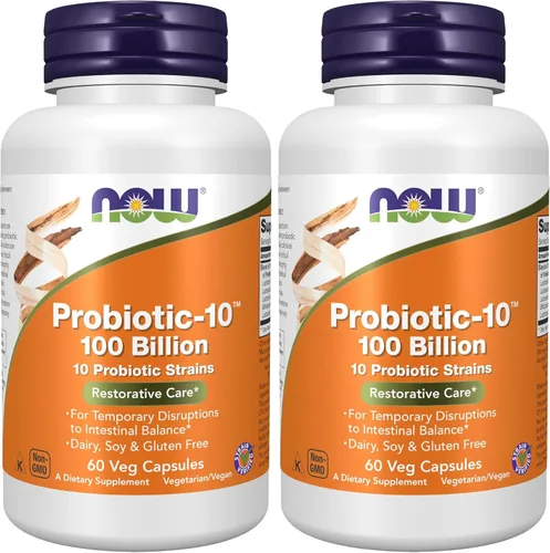 Vista 9 de NOW Foods Suplementos, Probiótico-10™, 100 mil millones, con 10 cepas probióticas, libre de lácteos, soja y gluten, cepas verificadas, 60 cápsulas