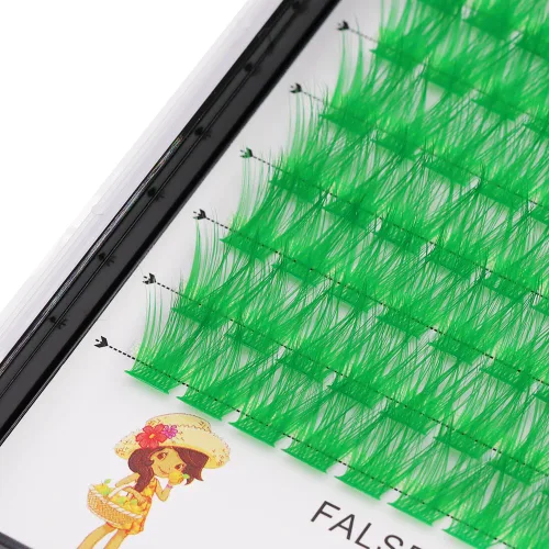 Vista 46 de Pestañas postizas de tallo ancho con varias pestañas falsas de colores D Curl de 10 a 20 mm para elegir, pestañas postizas profesionales
