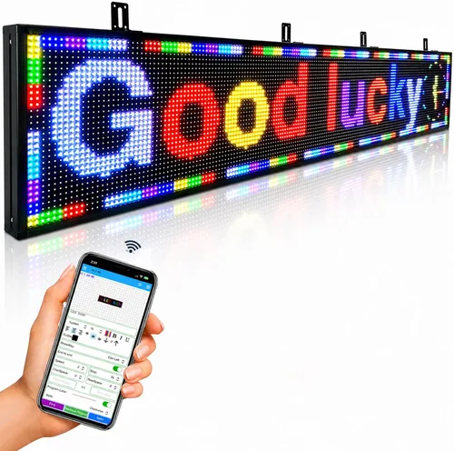 Vista 14 de P3 40 "x25" Led Sign Pantalla de visualización digital de desplazamiento programable para tablero de mensajes de negocios Control Wifi de alta