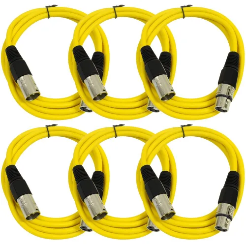 Vista 47 de SEISMIC AUDIO - SAXLX-2 - Paquete de 6 cables de conexión XLR macho a XLR hembra de 2 pies - Equilibrados - Cables de conexión de 2 pies