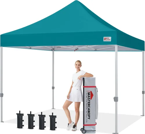 Vista 38 de MASTERCANOPY - Toldo plegable estilo tienda de campaña de 10 x 10 pies, de montura instantánea y para uso comercial, con una bolsa con ruedas