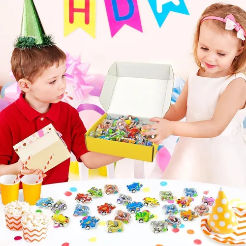 Vista 8 de Vileafy 50 autos y aviones de tracción – Juguetes de caja del tesoro a granel para aula, recuerdos de fiesta para niños de 3 a 5 años, premios