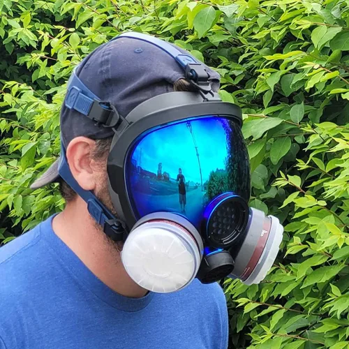 Vista 2 de Parcil Distribution Full Face Respirator Mask - Air Purifying, Organic Vapor & Particulate - Industrial Use - CE Tested