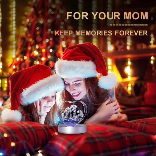 Vista 7 de Novgarden Foto de cristal 3D, regalos personalizados para el día de la madre, regalos conmemorativos para mujeres y ella, en cumpleaños