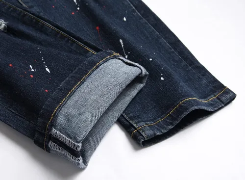 Vista 7 de AITITIA Jeans elásticos rasgados de ajuste regular para hombre