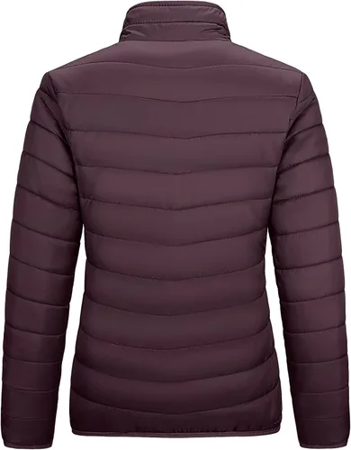 Vista 4 de Outdoor Ventures Women's Packable Full-Zip Short Puffer Jacket Insulated Quilted Warm Lightweight Winter Coat