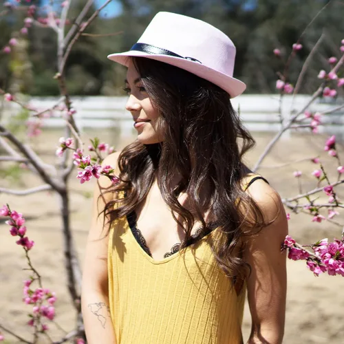 Vista 6 de Simplicity Sombrero de paja Trilby Fedora estilo Panamá con cinturón de cuero