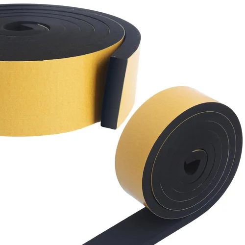 Vista 29 de Cinta de espuma de alta densidad, tira de sellado impermeable, tiras CR de neopreno, adhesivo de una sola cara, sello de EVA 1 pulgada de ancho x