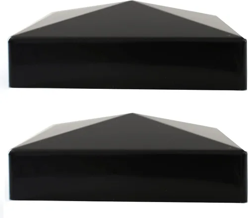 Vista 28 de Tapa para poste de valla de vinilo piramidal de plástico de 5 x 5 (5.000 in x 5.000 in), color negro o blanco, múltiples cantidades para postes