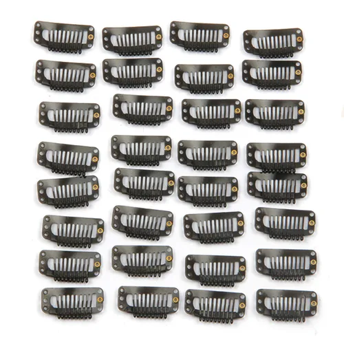 Vista 12 de 20 clips de metal para extensiones de cabello y pelucas Beige -20 piezas