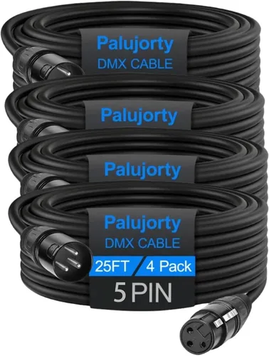 Vista 13 de Paquete de 2 cables DMX de 5 pines de 10 pies con 3 conductores para iluminación de escenario y controlador