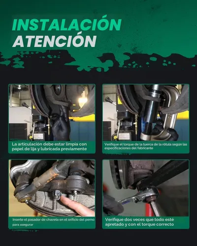Vista 8 de SCITOO Kit de suspensión delantera, conjunto de brazo de control inferior, rótula inferior, extremo de barra de acoplamiento interior exterior