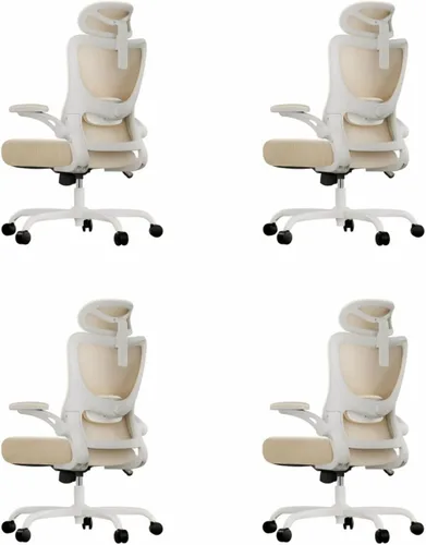 Vista 27 de Marsail - Silla ergonómica de oficina - Silla de escritorio con respaldo alto de malla y soporte lumbar ajustable, silla giratoria con ruedas