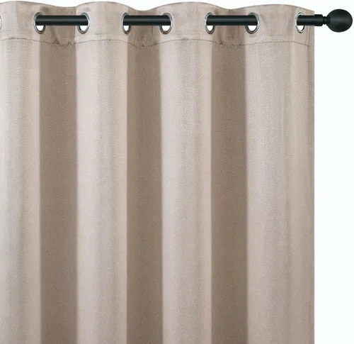 Vista 4 de LUXE WEAVERS Eco Collection - Par de paneles de ventana, color crema, 100% opacas, 63 pulgadas de largo Curtains for Bedrooms, Machine Washable