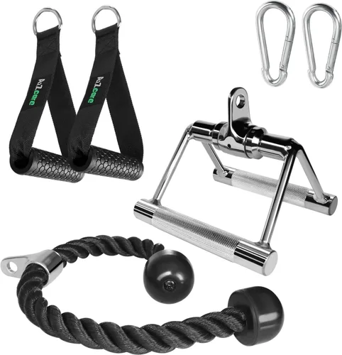 Vista 10 de A2ZCARE Combo Tríceps Presione Down Cable Attachment - Accesorios de máquina de cable para gimnasio en casa con opción múltiple