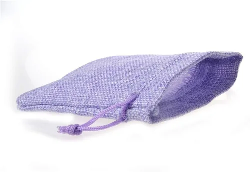 Vista 5 de Tvoip Paquete de 30 bolsas de arpillera con cordón, bolsas de regalo para bodas, fiestas y manualidades (morado claro, 4 x 5.5 pulgadas)