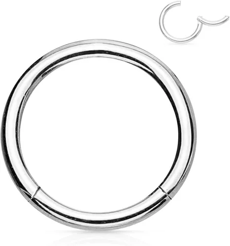 Vista 37 de Forbidden Body Jewelry - Piercing para la nariz de acero quirúrgico 316L con bisagra, 14G, 16G, 18G, diámetro de 15/64, 5/16, 25/64, 15/32 pulgadas
