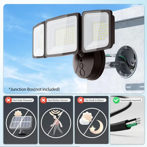 Vista 2 de Onforu Luces de inundación de 130 W para exteriores, luz LED de brillo de 13000 lm en el exterior, reflector exterior LED impermeable IP65 con 3
