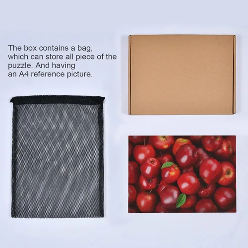 Vista 7 de Rompecabezas de manzanas rojas de frutas para adultos, rompecabezas de 1000 piezas, juguetes de bricolaje, regalos