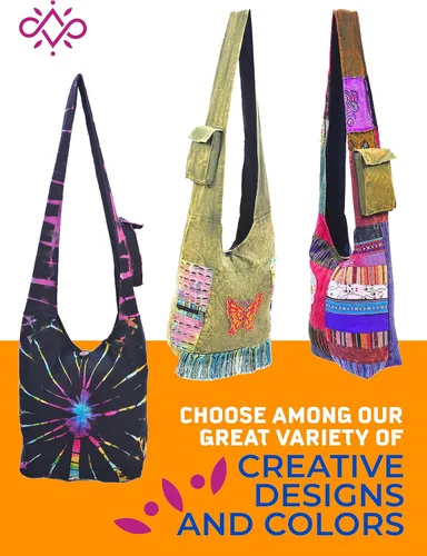 Vista 8 de THE COLLECTION ROYAL Hobo - Bolso cruzado para mujer, bolso bohemio, bolso bohemio, bolso hippie, bolso indie, bolso de tela para mujer